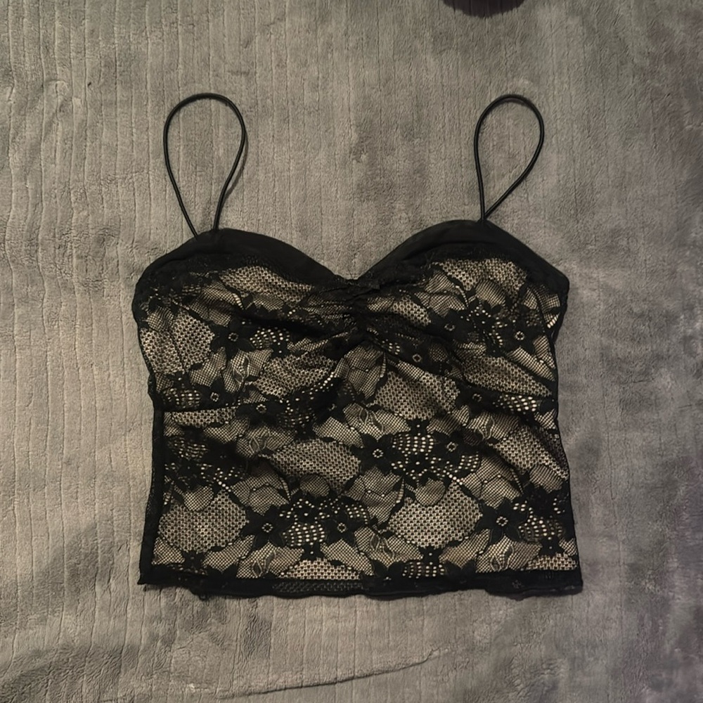 sexy black lace crop top